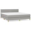 3140713 vidaXL Lit à sommier tapissier avec matelas Gris clair 180x200cm Tissu