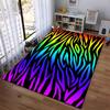 Colorful Zebra Pattern Carpet with Rainbow Stripes for Home Decor Suitable for use as an anti-slip for living room bedroom sofas
