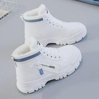 Chaussures de Sport Montantes Antidérapantes pour Femmes – Automne/Hiver Doublées Velours, Coton Épais, Design Taille Haute