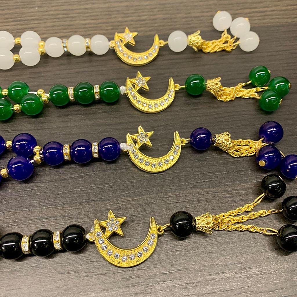 Mondstern Armband Durchsichtiges Glas Perlenarmband Tasbih Rosenkranzarmband Original Ethnischer Schmuck Für Reise Souvenir Gebet