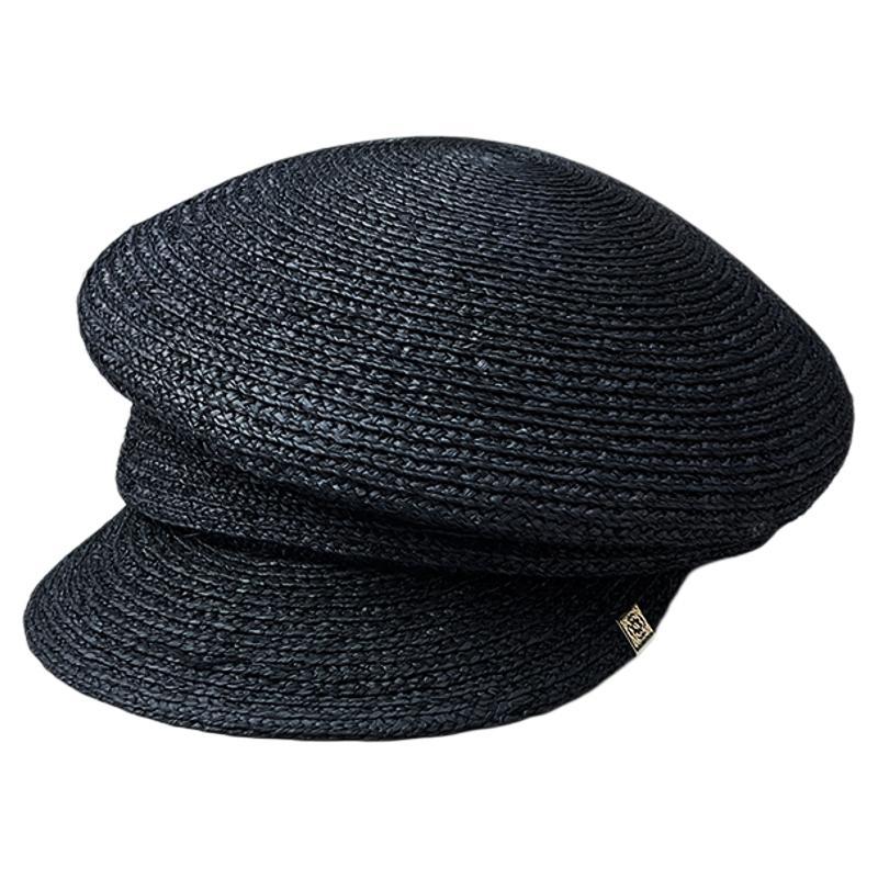 Spring And Summer Asymmetrical Side-Pleated Raffia Cap Female Face Small Straw Equestrian Hat Shade Beret