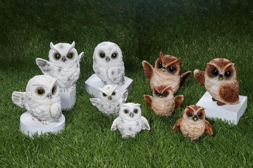 Castle Enterprises Owl Feather Hanging Total Length Figurine x 10 Pieces Set God of Learning in Europe Commercial Use (Small) 8.5cm (White) "No