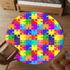 1pc Puzzle Pieces Round Chair mat Area Rug - Non-Slip, Floor Mat for Office, Bedroom, and Indoor Decor c1125704