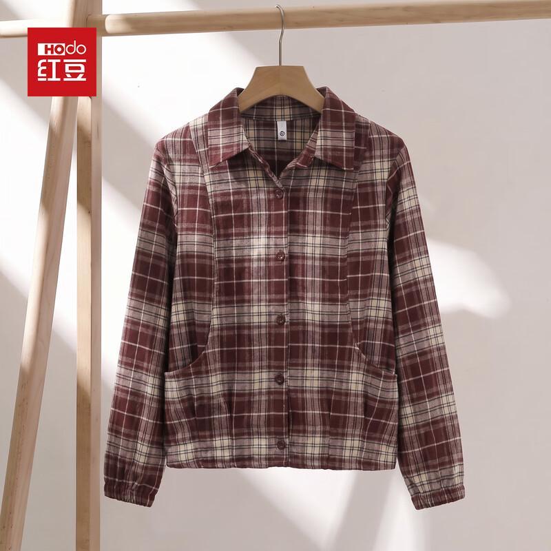 Hodo Women's Retro Plaid Button-Down Long Sleeve Jacket