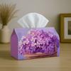 1pc Romantic Decorative Soft Tissue Box Cover, Featuring a Purple Flower Basket Design, Is Made of High-Quality, Durable, And Lightweight Materials. I