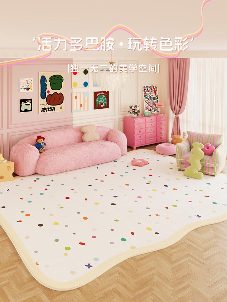 Dopamine Color Bedroom Decor Pink Carpet Large Area Carpets for Living Room Fluffy Soft Children's Mat Thick Plush Cloakroom Rug