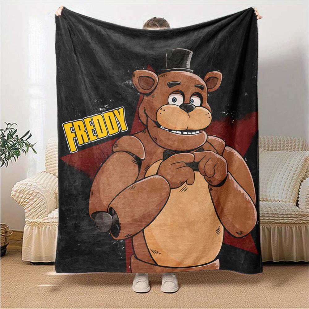 1pc Freddy Bear2 Blanket, Gift, for Men and Women, Soft Blanket, Good for Sofa Bed Couch Travel, Lightweight Flannel Blanket
