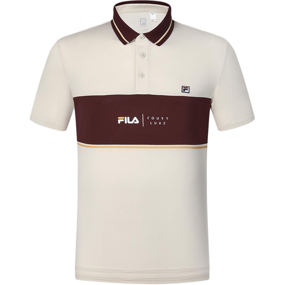 Fila Colorblock Gestreiftes Kurzarm-Poloshirt Herren Oberteile Laktose A11M423121FBG