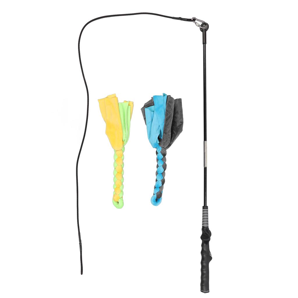 Dog Flirt Stick Retractable Interactive Tug Toy Puppy Teaser Pole with Rope for Outdoor Exercise Training