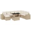 Vidaxl 9-Cz. Set di Mobili da Giardino con Cuscini, Beige, Polyrattan
