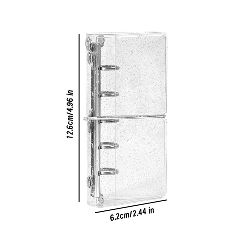 Lightweight Transparent PVC Binder Notebook with Elastic Band M2.5 Loose-leaf Journal DIY Sticker Organizer Stationery Lovers