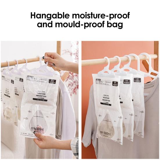 Pacote com 5 Sachês Absorvedores de Umidade Sachês Dessecantes Penduráveis Casa Dormitório Armário Banheiro Cozinha Sacos Absorvedores de Umidade Sem Fragrância