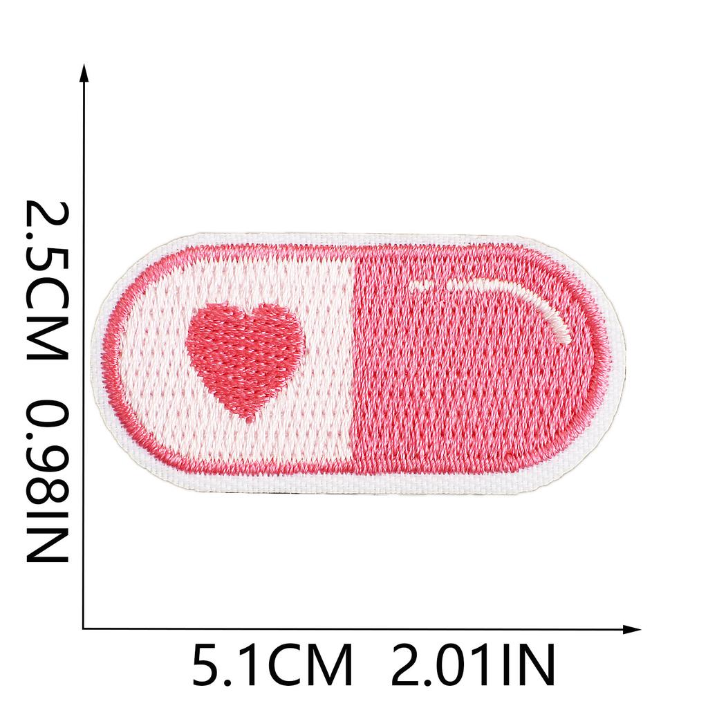 Pink Love Letter Embroidery Cloth Sticker Cartoon Sunflower Patch Sticker Bag Decoration Blue Smiley Face Embroidery Label