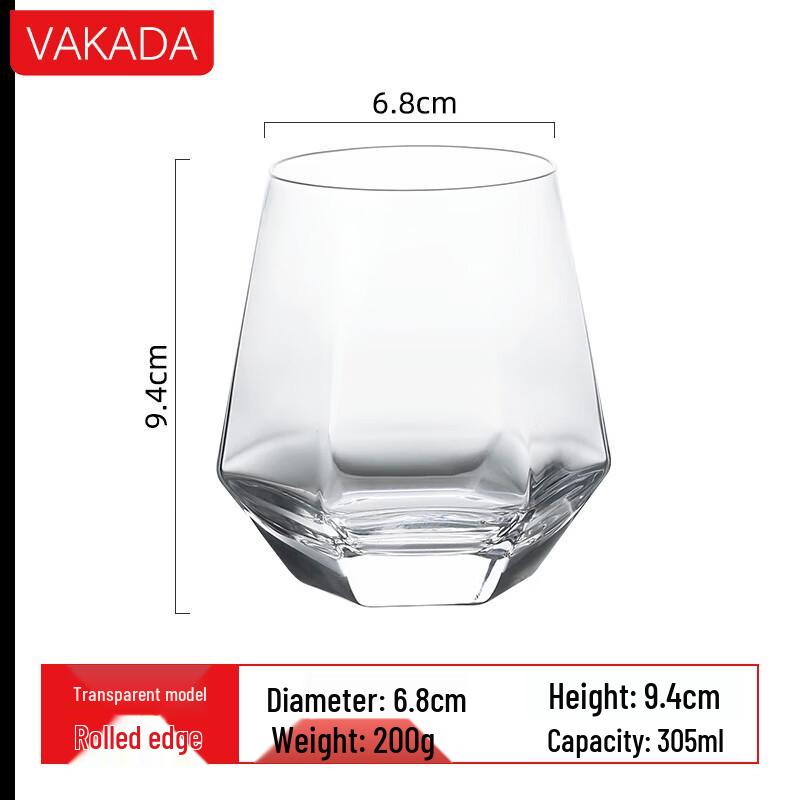 VAKADA Hexagonal Aesthetic Glass Tumbler