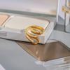Yori 18K Gold Plated Stainless Steel Curved Minimalist Ring Sleek Everyday Formal Wear with Durable Luxe Shine