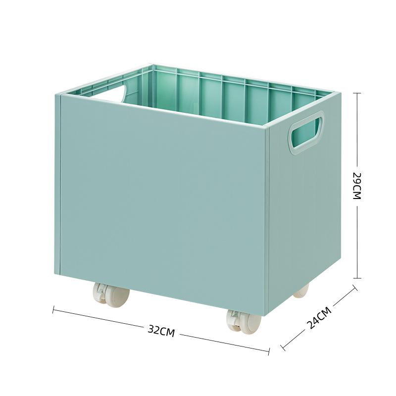 

1pc wheeled large-opening movable storage box - perfect for clothes, snacks, books, etc. - modern plastic home storage box