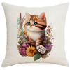 Cute Kitten Printed Watercolor Pillowcase Home Living Room Sofa Cushion Pillowcase