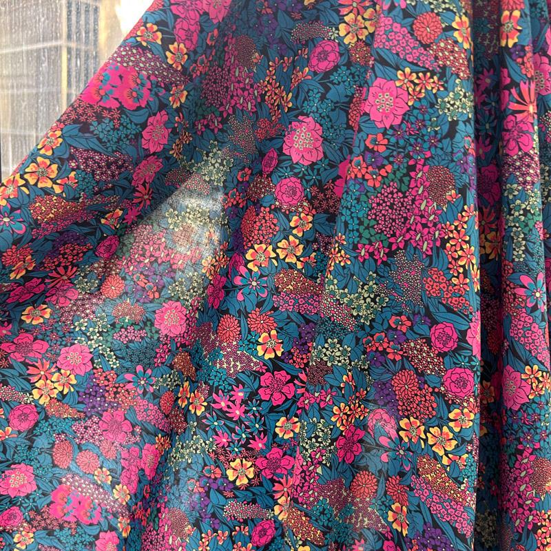 100x140cm Pastoral Style Floral Poplin Cotton Fabric DIY Dress Children's Clothes Bedding Quilt Upholstery DIY Crafts