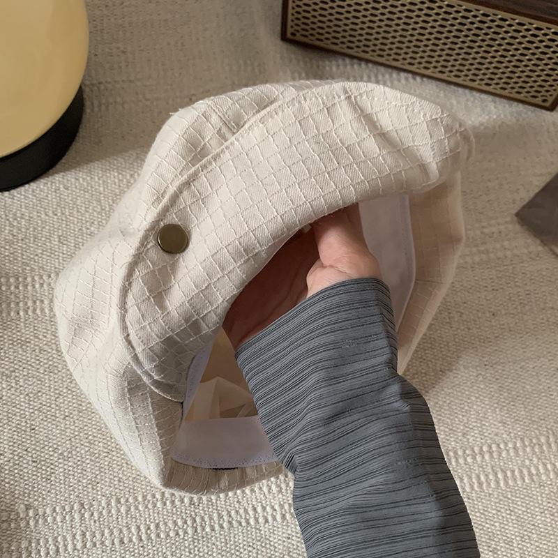 Autumn And Winter Versatile Korean Version Flanged Black Beret Female Face Small Bud Painter Hat Big Head Circumference Literary Hat