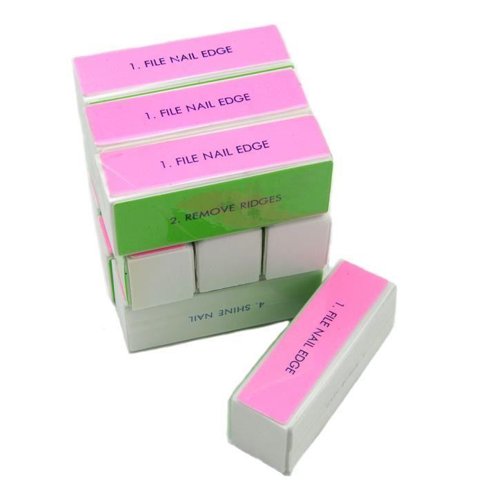 Lot de 10 Bloc Block à Lime Polissoir 4 Côtés Nail Art Manucure