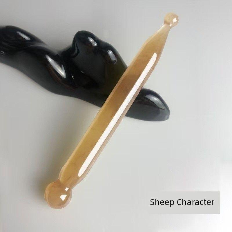 Tendon-Stretching Stick for Eyes, Face, Head, Beauty Scraping, Whole Body Beauty Salon Meridian Massage Tool, Acupoint Pen Sheep Character Meridian Massage Stick