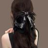 Elegante Versátil Chifón Estampado Floral Lazo Pinza para Cola de Caballo Tocado Para Mujeres Niñas Dulce Lazo Cinta Pinza para el Cabello Accesorios para el Cabello