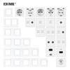EIOMR G1 Series White Glass Panel Wall Switch EU French Power Socket USB Type-C TV RJ45 DIY Module Suitable for 86 Square Boxes