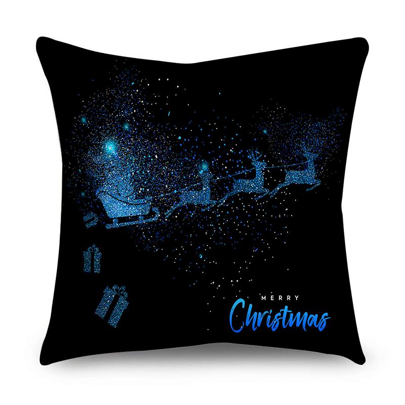 Christmas Decorative Polyester Cushion Cover For Home Tree Gifts Printed Pillow Cover Pillow Case Home Decor Xmas Decoration