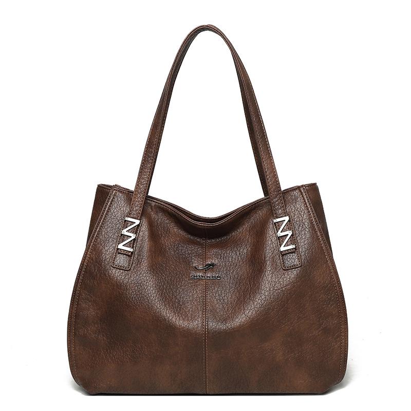 Retro High-Capacity Women's Soft Shoulder Tote Bag