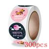 50-500Pcs Round Happy Birthday Stickers For Party Decor Envelope Sealing Label Gift Packing Adhesive Sticker Greeting Card Label