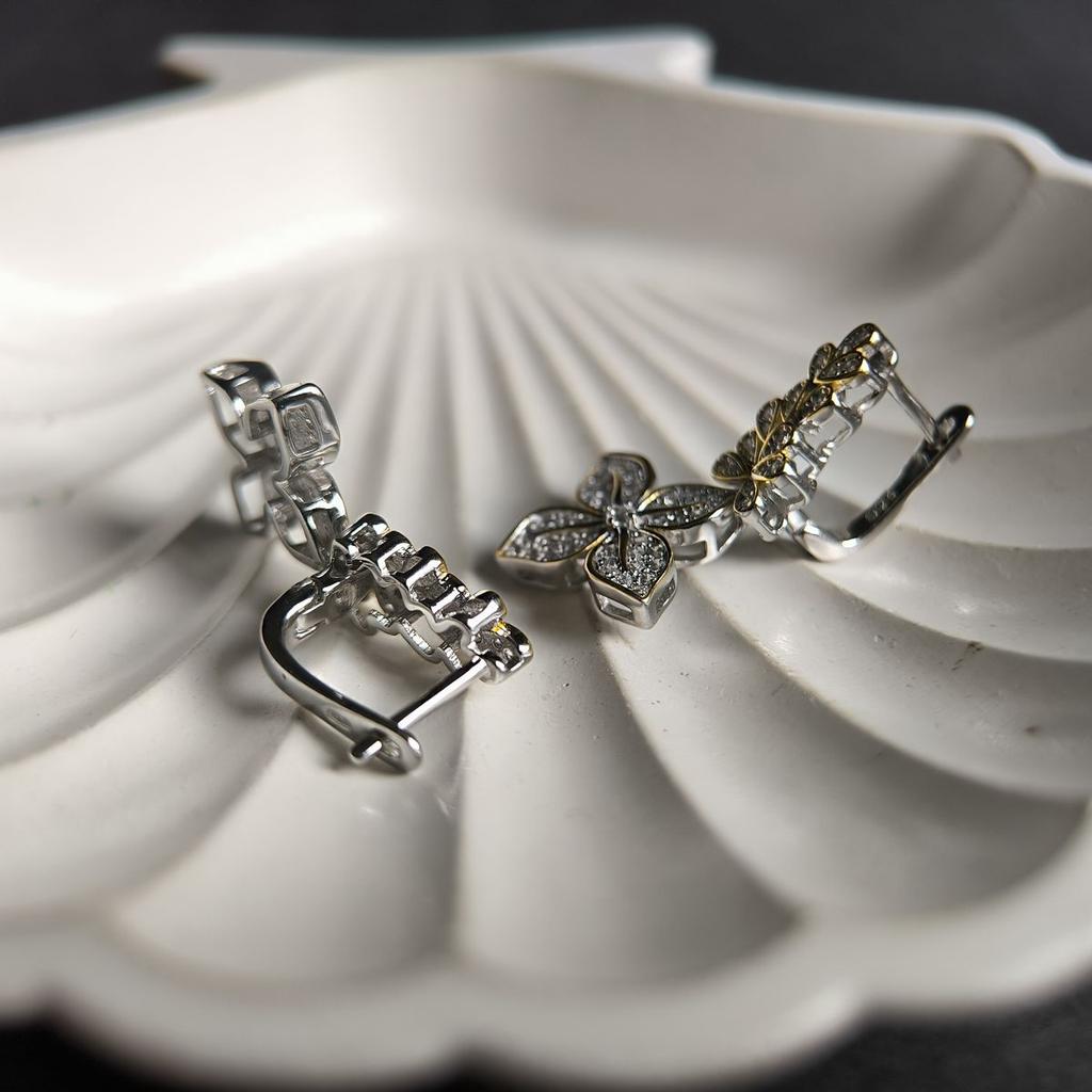 Серебряные серьги с фианитами (2187479)