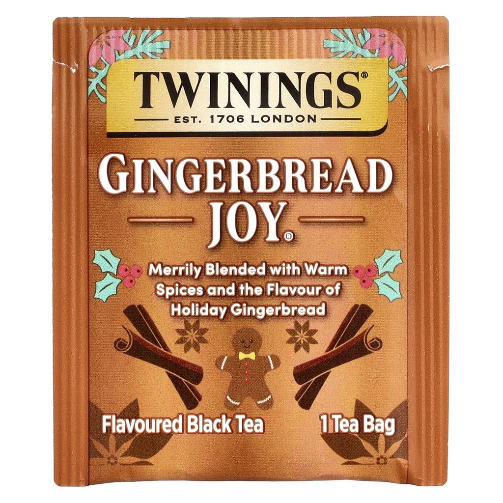 Twinings, Flavored Black Tea, Gingerbred Joy®, 20 Tea Bags, 40g (1.41oz)