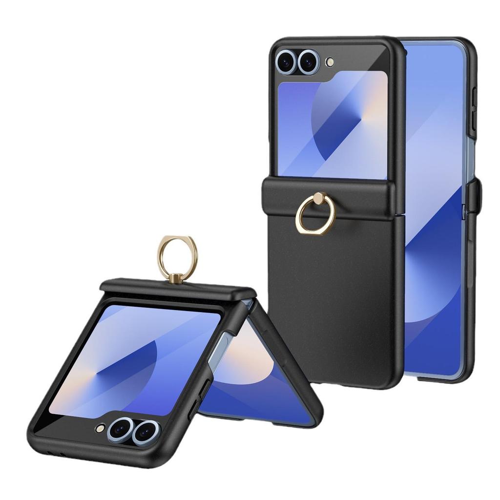 Samsung ZFlip6/5 All-Inclusive Scharnier-Schutzhülle mit Ringhalter & Folie
