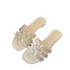 Seaside Beach Versatile Pearl 2025 Flat-bottomed Slippers Women Wear Sandals Fairy New Soft Bottom Small Fragrant Summer