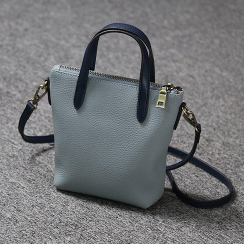 New Women Bucket Bag Contrast Color Large Capacity Soft Leather Female Crossbody Bag Fashion Classic Textured Handbag