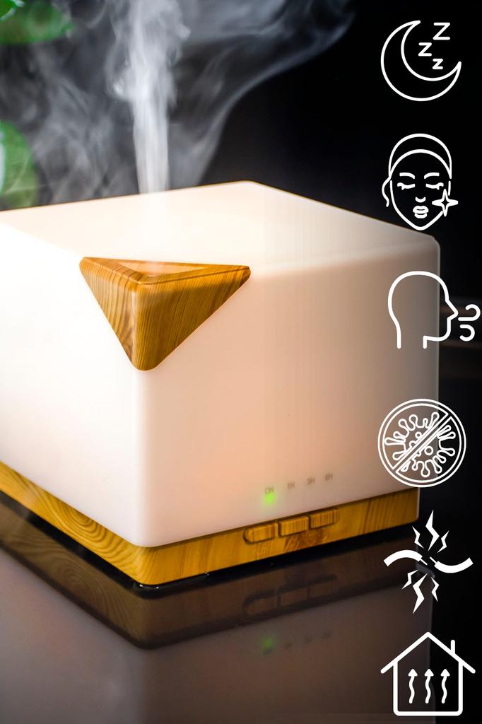 Air Humidifier, Ultrasonic Aroma Diffuser, Large LED Freshener