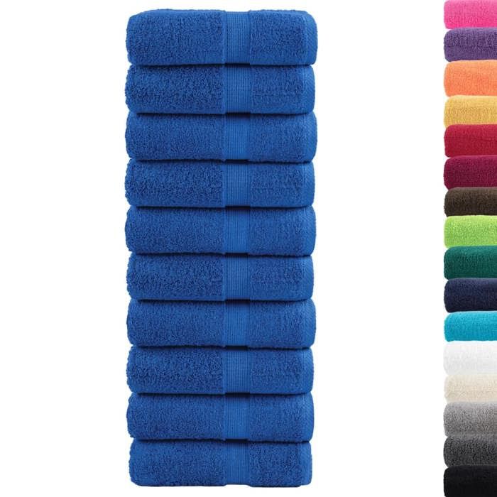 VidaXL Serviettes d'invité de Qualité Supérieure 10 pcs, Draps de Bain, Essuie-mains, Serviette de Visage Salle de Bain, 137184