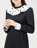 Lace Collar Mermaid Dress CWCO225026 BLK 36 [Selford] Women's