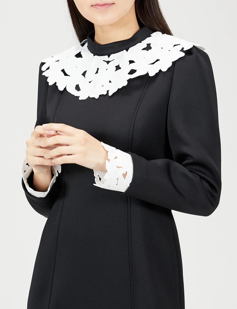 Lace Collar Mermaid Dress CWCO225026 BLK 36 [Selford] Women's