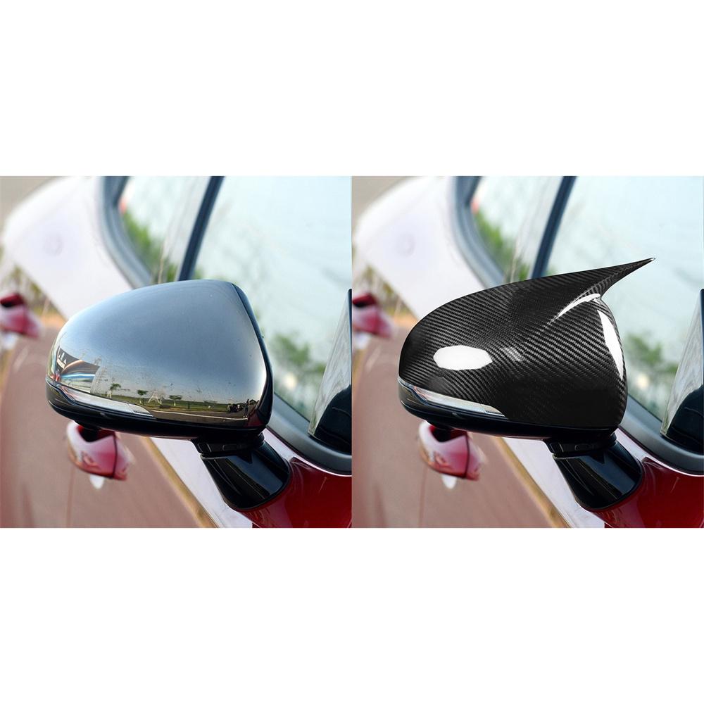 2x Real Carbon Fiber Rear Side View Mirrors Cover Trim For KIA Stinger 2018-2022