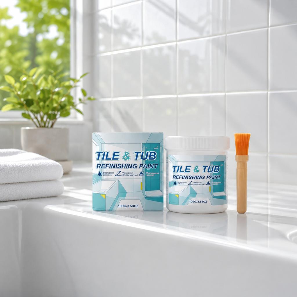 Bathtub Refinishing Paint Set, Gloss for Bathtubs, Showers, Sinks, Countertops, Low Odor, Easy Application, 1 Set