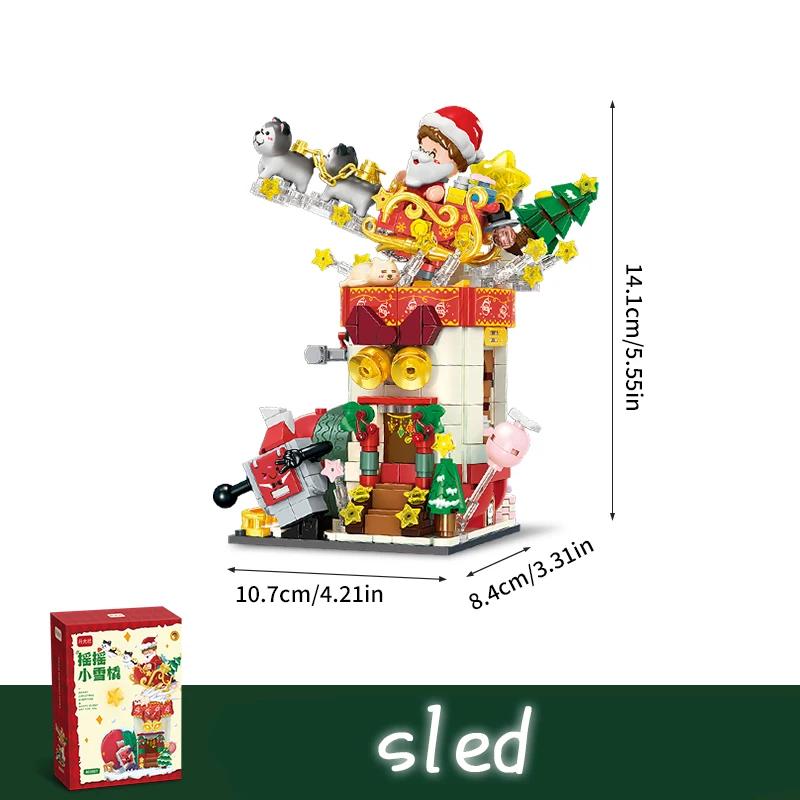 

Christmas Swing Street View Series Construction Bricks Snowman Sleigh Cupcake Assembly Model Blocks Children s Playthings Holiday Gifts