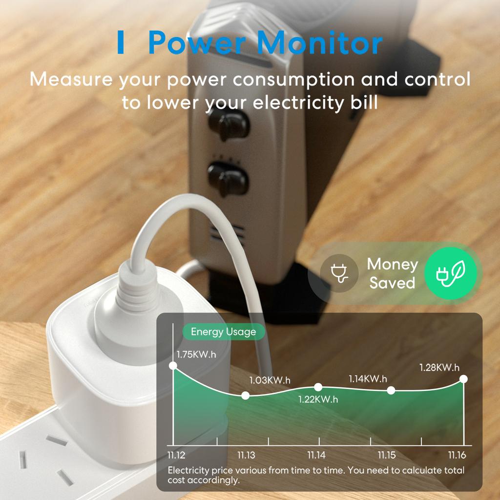Au Smart Wi-fi Plug With Energy Monitor Smart Socket Outlet Works With Alexa Google Assistant Smartthings
