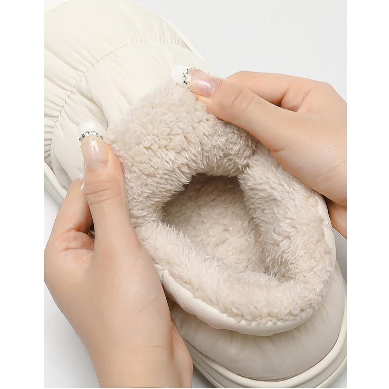 Fashion House Fuzzy Slipper Boots Women Winter Warm Fur Plush Indoor Lazy Female Thermal Furry Home Room Shoe Funny Flat Flip Flop Men