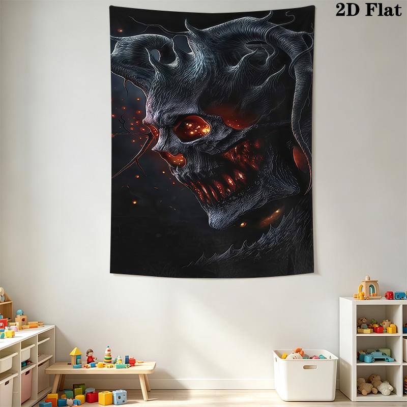 Dark Fantasy Skull Tapestry Tapestry Background Cloth Wallmounted Homestay Soft Decoration Tapestry Work Of Art Background Cloth