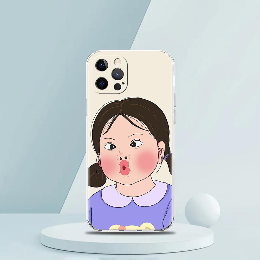 Cartoon Funny Boy Girl Couple Luxury Phone Case For iPhone 16 15 14 13 12 11 Pro Max XS X XR SE 7 8 Plus Silicone Clear Cover