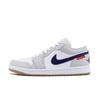 Air Jordan 1 Ammortizzazione Antiscivolo Basse Vintage Scarpe da Pallacanestro Unisex Bianco Grigio 553558-146(Team746-)