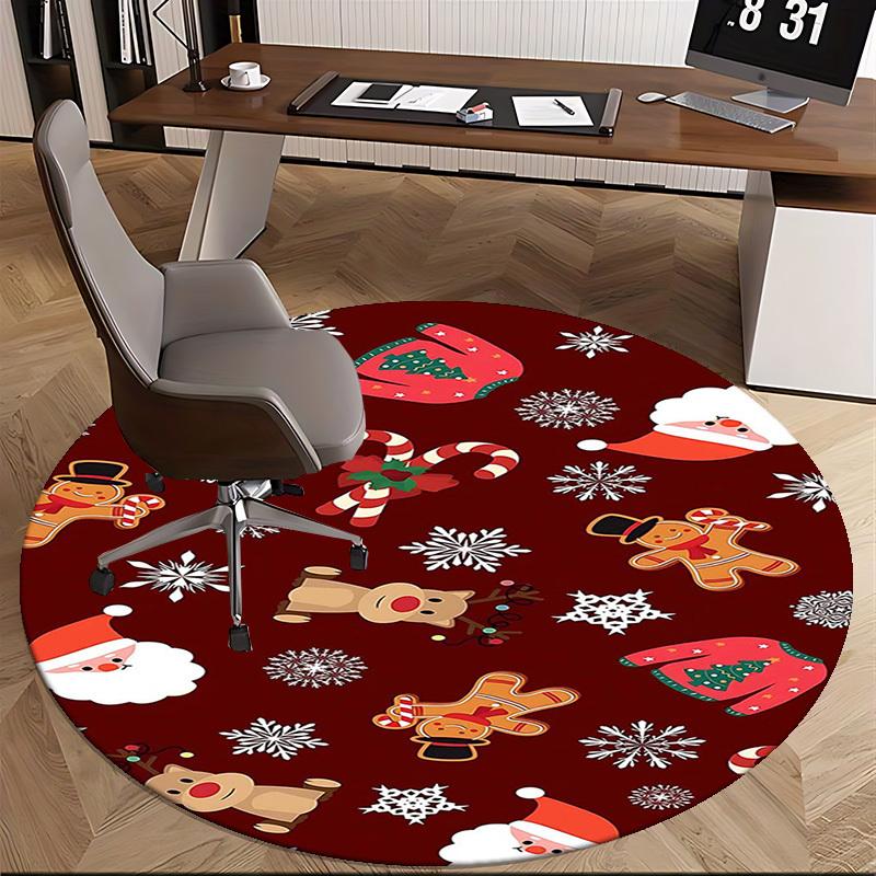 1pc Christmas Theme Office Chair Mat - Anime Cartoon Design, Non-Slip Carpet for Home Decor, Suitable for All Seasons.Z007