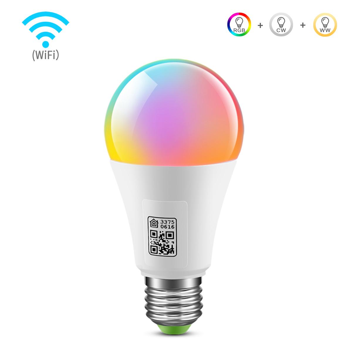

AMT Led Lamp Wi-Fi Light Светодиодное освещение Лампа RGB Домашний декор E27 Siri Voice/APP Пульт дистанционного управления 1PCS 9W RGB