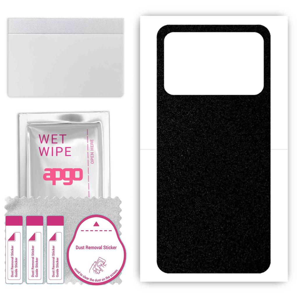 apgo Protective Skin Sticker for the Back Compatible with Poco X5 Pro, Wrap Film, Foil, Vinyl - Pattern Matte Black